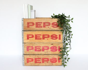 Original vintage Pepsi wooden crate - storage crate - soda crate