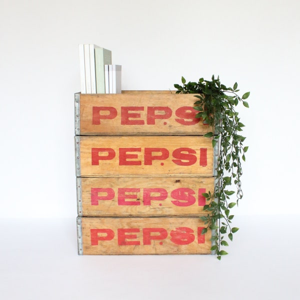 Original vintage Pepsi wooden crate - storage crate - soda crate