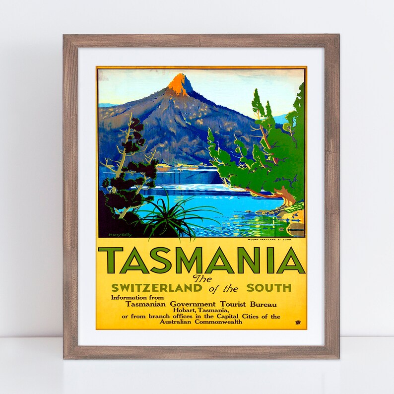 Tasmania Travel Poster Tasmania Art Tasmania Wall Art Etsy