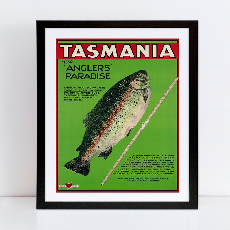Tasmania Travel Poster Tasmania Art Tasmania Wall Art Etsy
