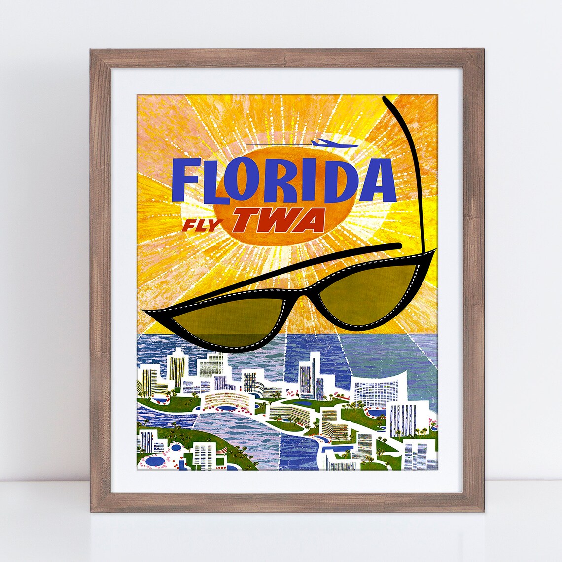 Florida Travel Poster Florida Art Florida Wall Art Florida Etsy