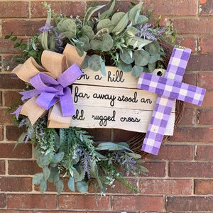 Old Rugged Cross Wreath, Easter decor, Resurrection wreath