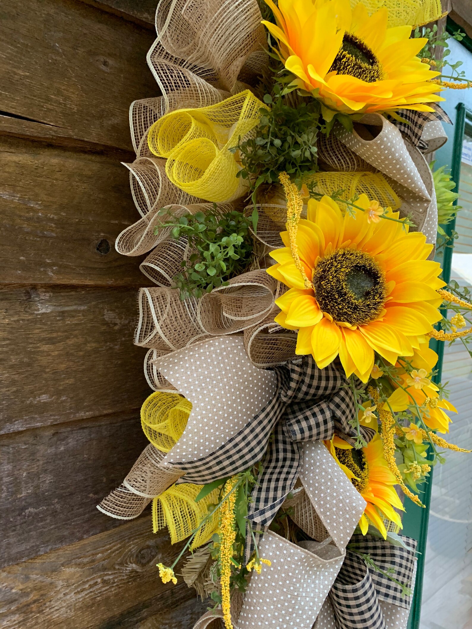 Summer Swag for front door Sunflower Swag Door Swag Etsy