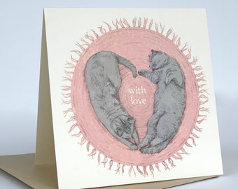 Cat Heart Greeting Card / Valentine / Cat Love