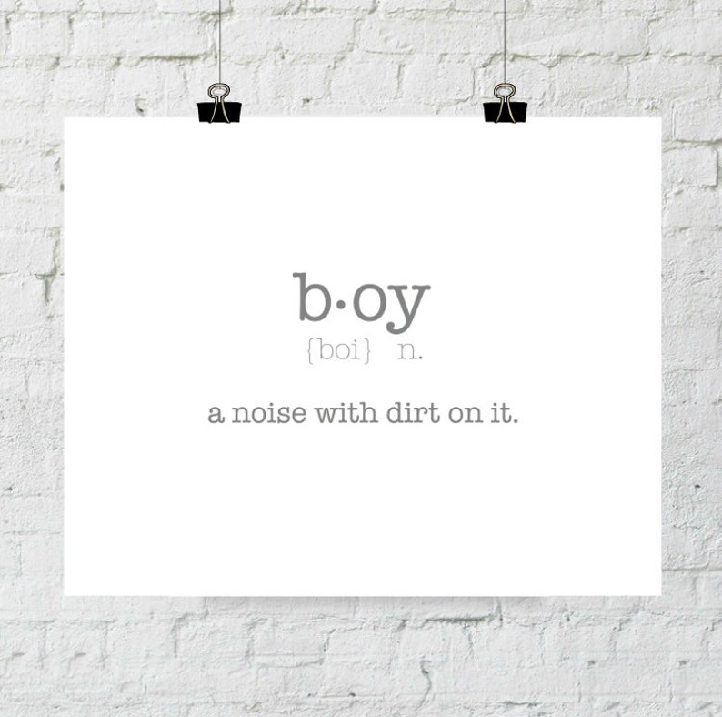 Boy Nursery Decor. Boy Definition Typographic Dictionary Etsy