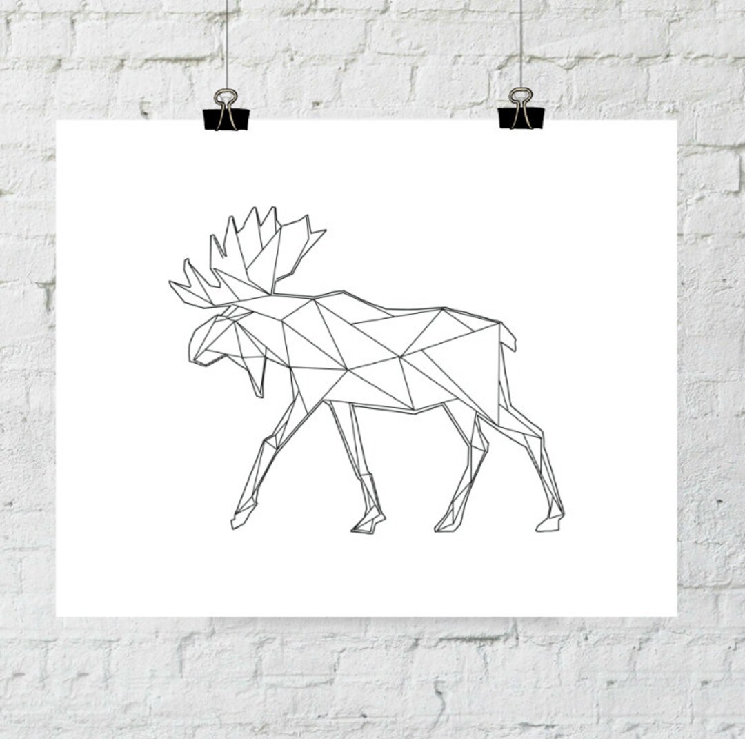 Antler Art, Moose Antlers, Wall Art, Wall Antlers, Black and White