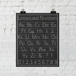 Letters and Numbers Poster Classroom Decor, Alphabet Print Wall Art, Nursery Decor, Instant Download, The Copper Anchor ADOPTION FUNDRAISER image 1