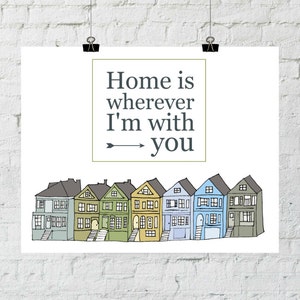 Home Is Wherever I'm With You. 8x10 Typographic, Home Decor Print. Instant Digital Download. Printable Wall Art ADOPTION FUNDRAISER image 1