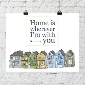 Home is Wherever I'm With You. 8x10 Typographic, Home Decor Print ...