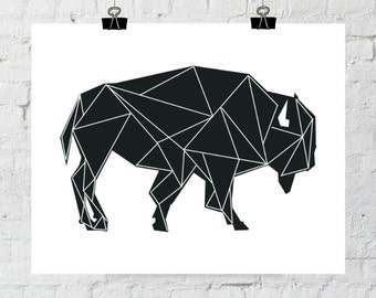 Buffalo Print, Buffalo Wall Art, Buffalo Art, Buffalo Silhouette Print, Black Buffalo Print, Black Buffalo Silhouette, Buffalo Silhouette