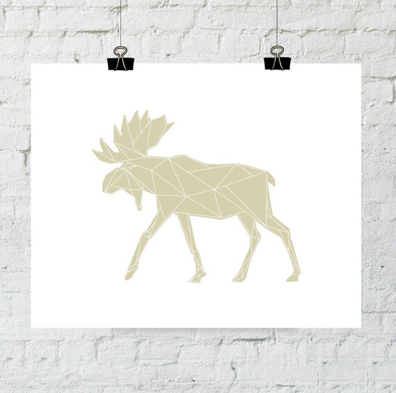 Moose Antler Moose Decor Moose Baby Moose Art Geometric Etsy