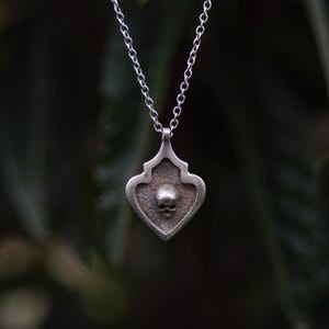 Gothic sterling silver skull necklace - for alternative fashion lovers