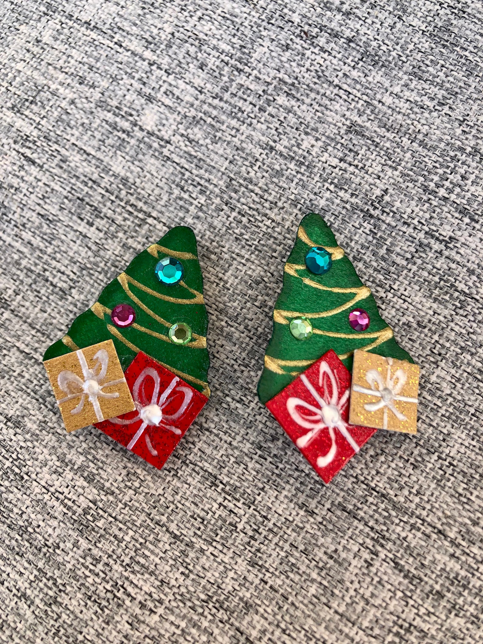 Christmas tree earrings free shipping Etsy Christmas Tree Earring