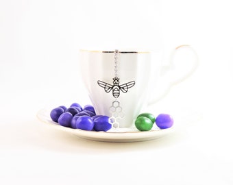 Handmade Bee Tea Infuser Reusable Tea Infuser Novelty Bee Tea Mesh Ball Handmade bee Charm Tea Infuser Bee Loose Leaf Tea Ball Yellow Bee Lovers Gift
