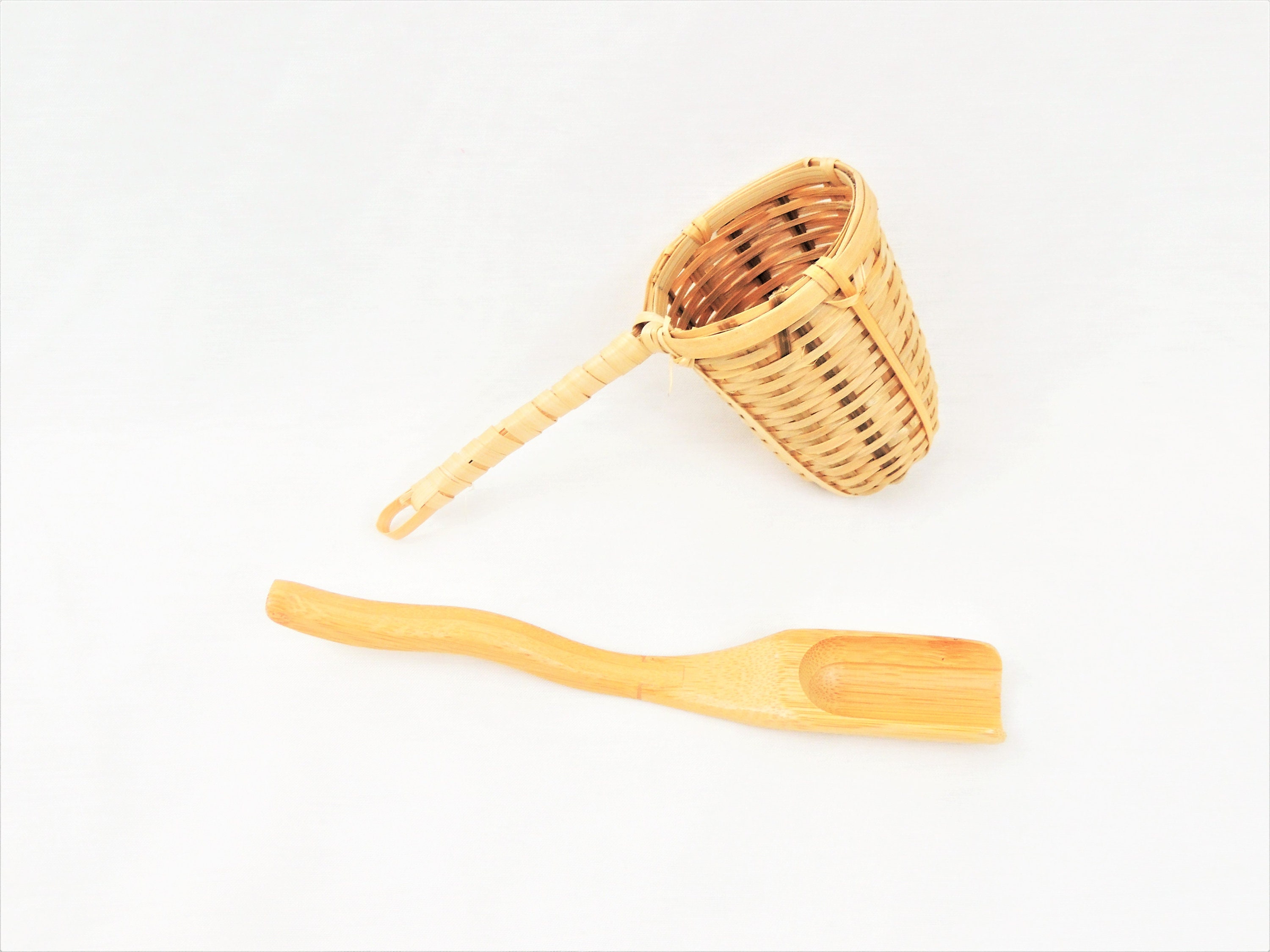 Set of Bamboo Tea Scoop Tea Strainer Loose Leaf Tea Spoon Tea Etsy