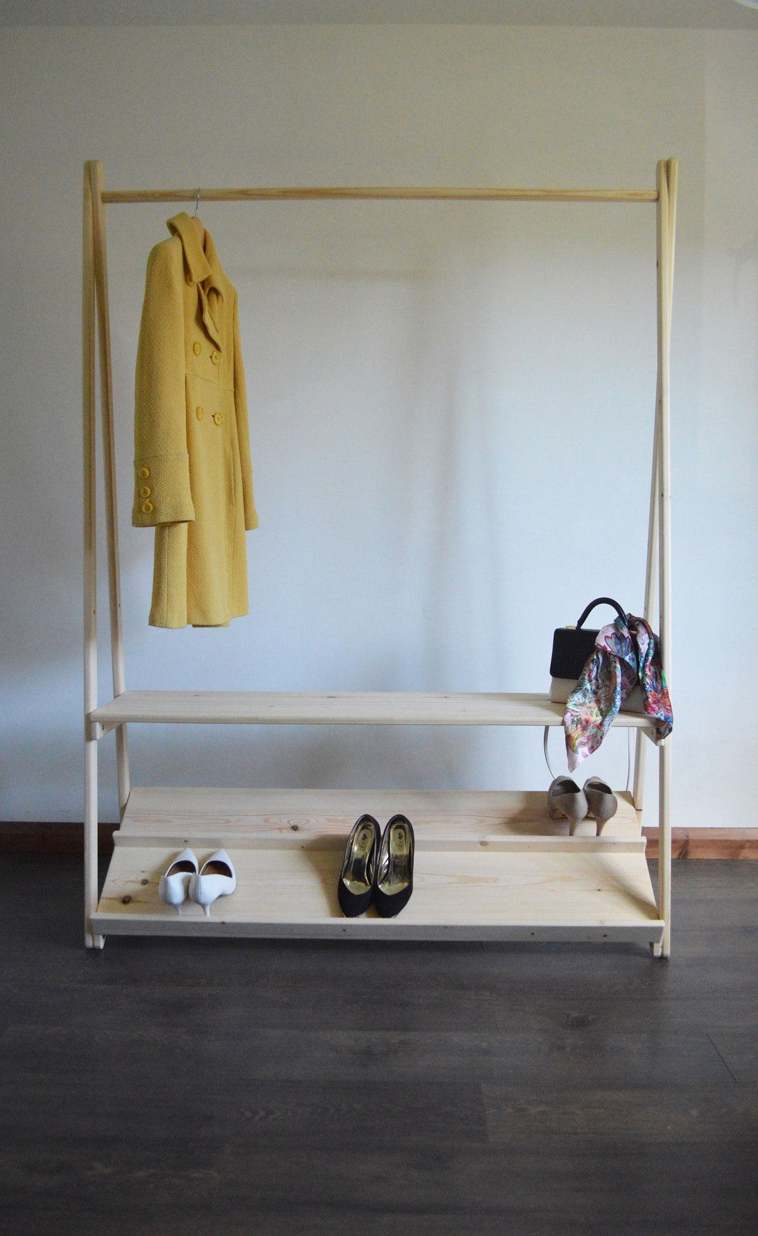 Pretty Clothes Rails Handmade Clothes Rail With Two Shelves - Etsy