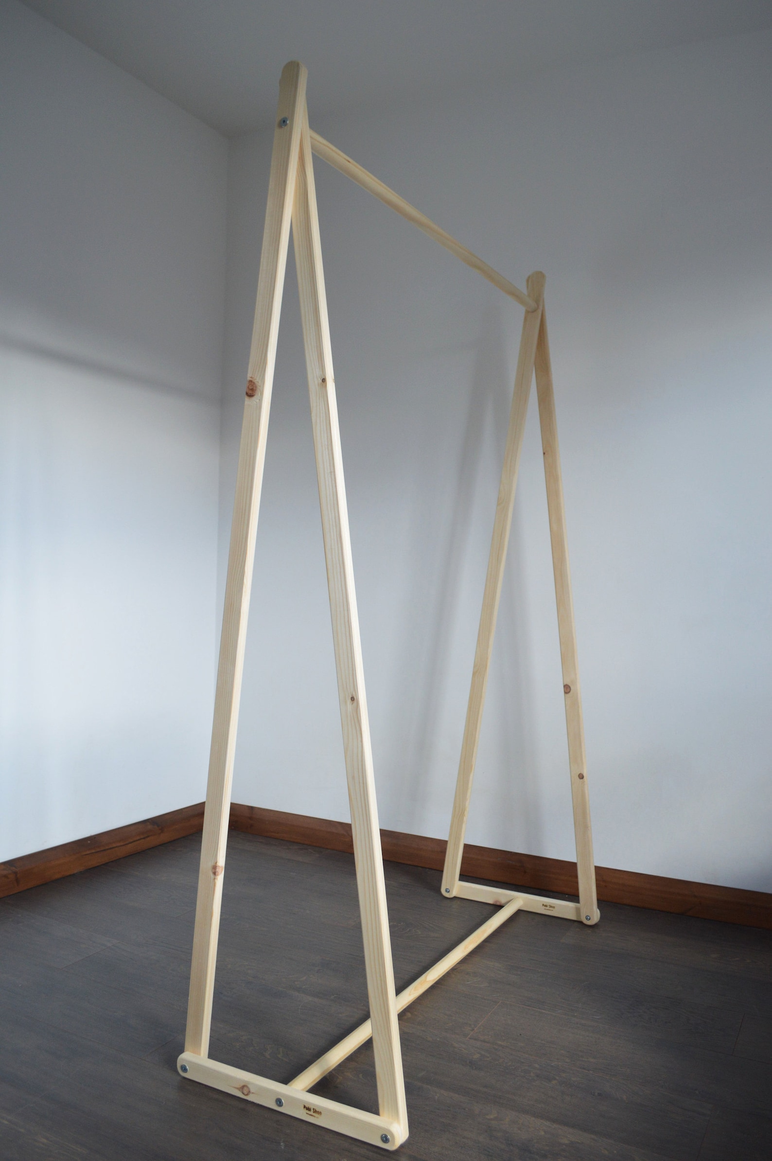 Handmade Natural Wood Clothes Rack Clothes Rail | Etsy