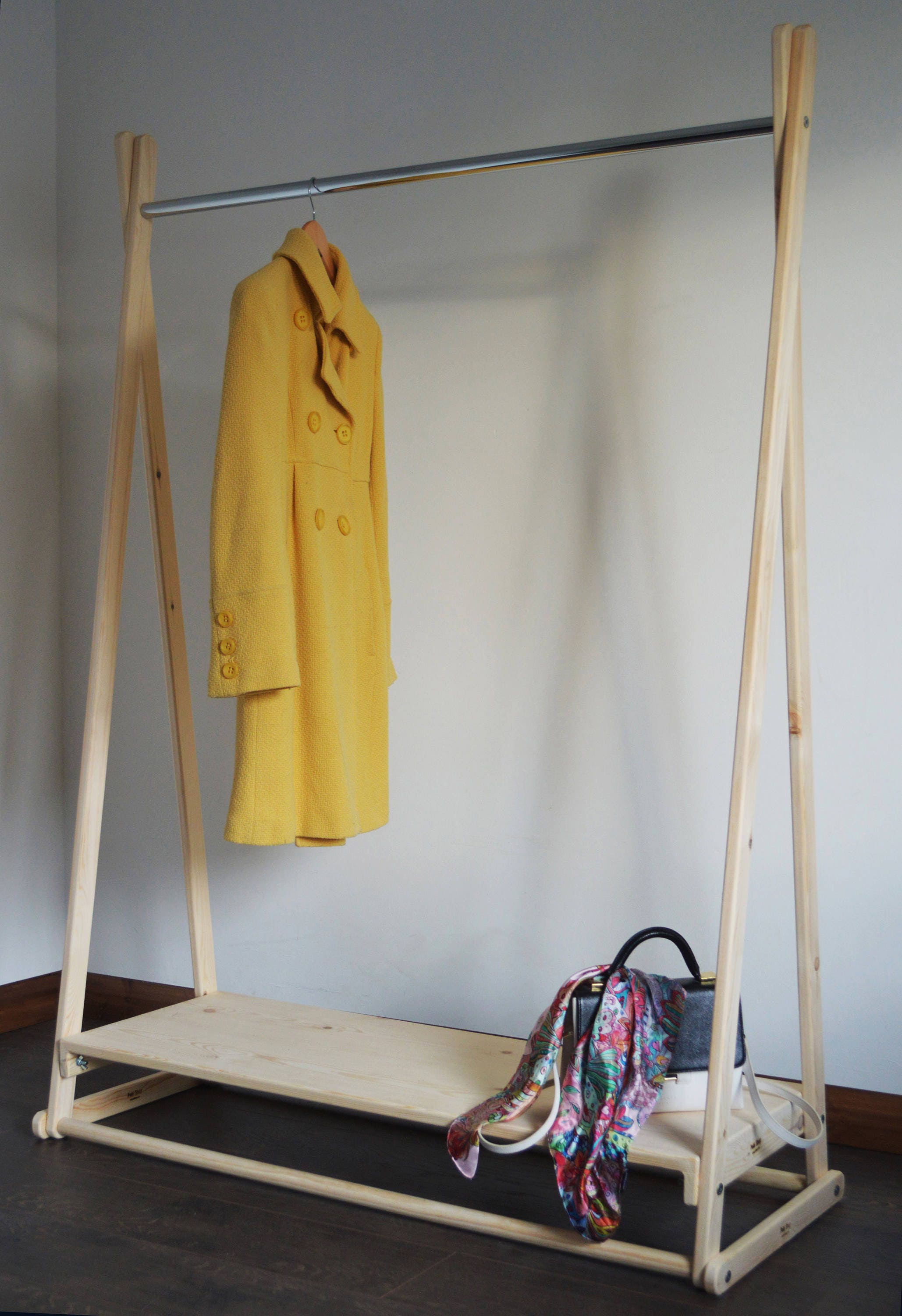 Handmade Clothes Rail Clothes Rack With Shelf - Etsy UK