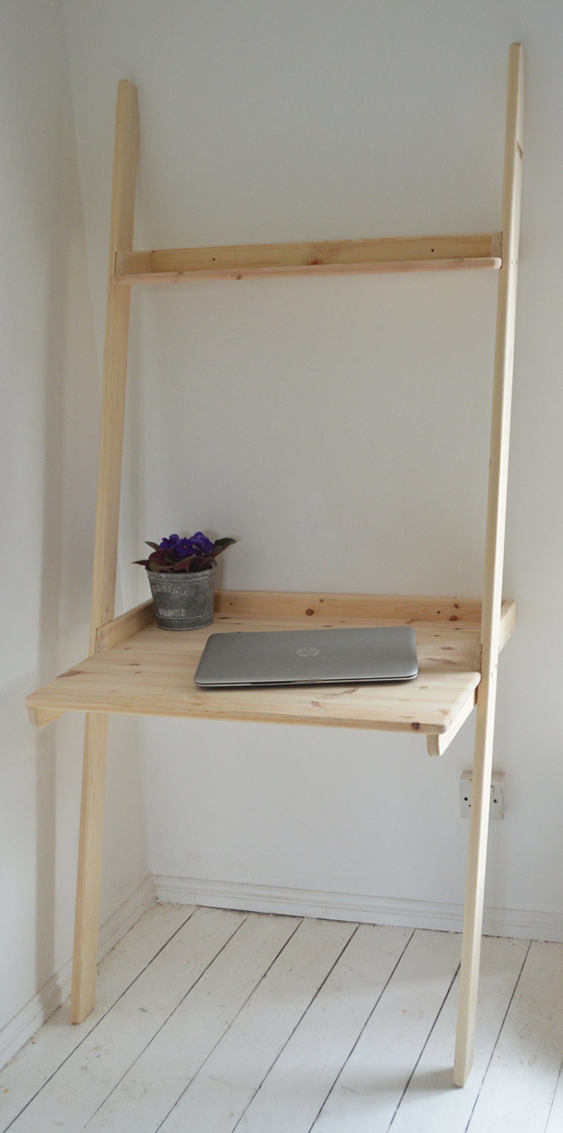 Modern Hand Made Desk Pine Wood Computer Home Office | Etsy