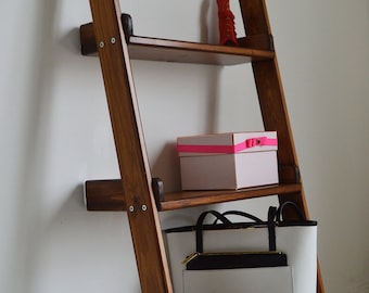 Unit Storage Display, Hand Made Wooden Ladder, Shelving, Storage Retro Vintage