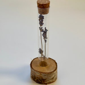 Test Tube Flower Vase with Stand and Dried Lavender Flowers Inside the Tube Test Tube Vase Rack Test Tube Flower Stand image 5