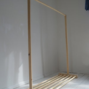 Handmade, Natural Wood, Clothes Rail With Shelf - Etsy