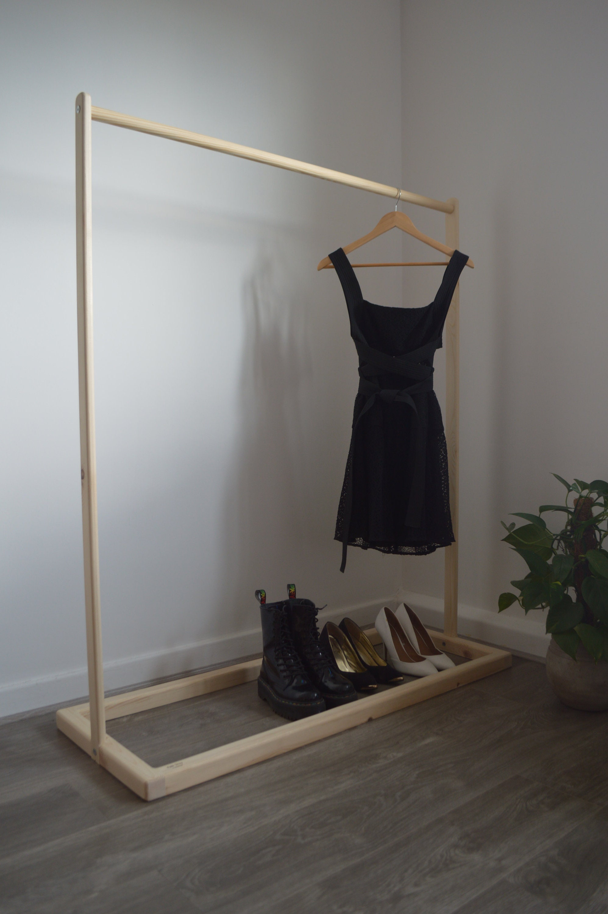 Handmade Natural Wood Clothes Rail Etsy