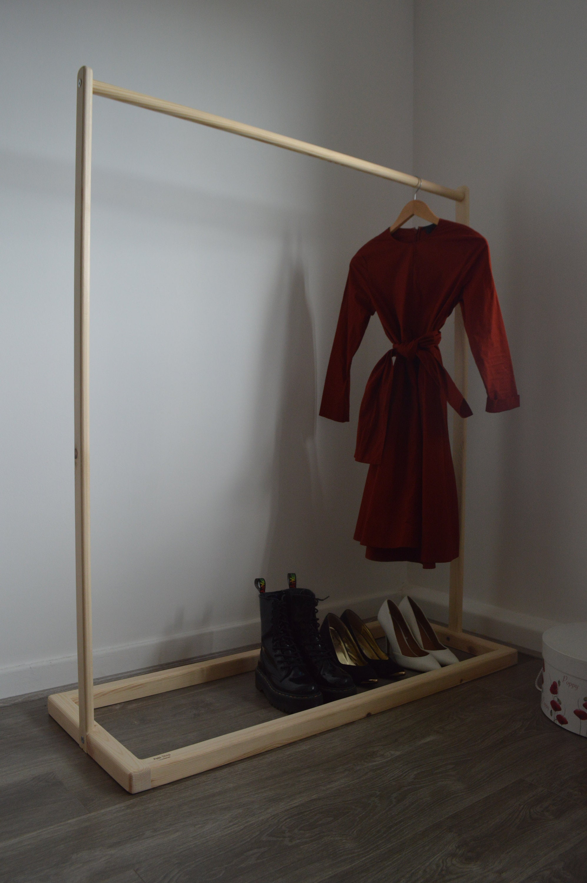 Handmade Natural Wood Clothes Rail Etsy