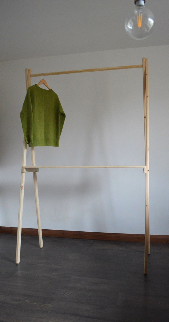 Hecho a mano madera natural perchero mesa perfecta para el mercado abierto. Etsy Mexico
