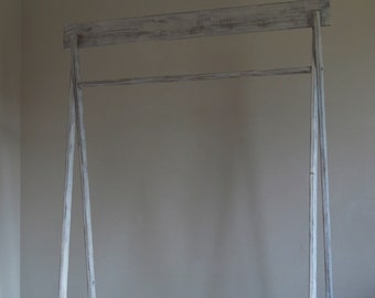 Handmade, Shabby Chic, Clothes Rail with Shelf and with a plank !