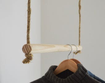 Handmade, Natural Wood, Hanging Rail!