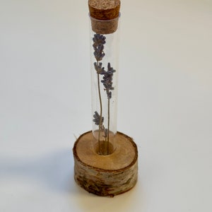 Test Tube Flower Vase with Stand and Dried Lavender Flowers Inside the Tube Test Tube Vase Rack Test Tube Flower Stand image 6