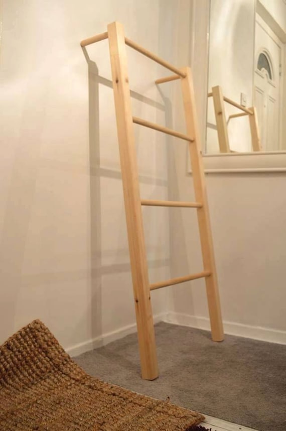 Escalera de madera decorativa para el hogar como toalla, ropa y secadora  perfectas -  México