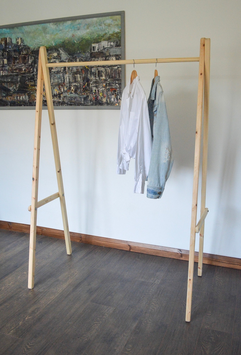 Handmade Natural Wood Clothes Rack Clothes Rail Etsy UK