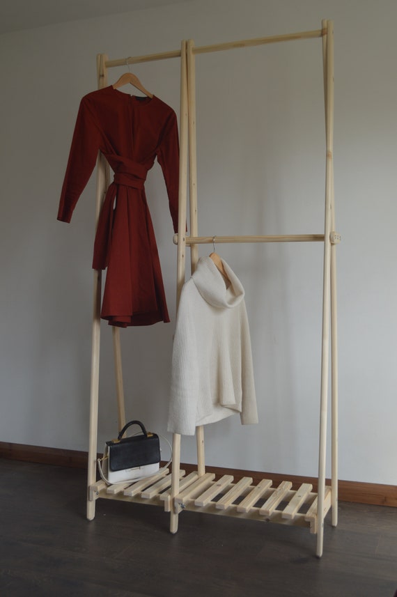Handmade Clothes Rack With Pallet Shelf Etsy