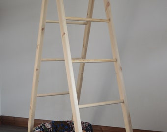 Double Ladder for Storage Solution, Hand Made, Pine Wood