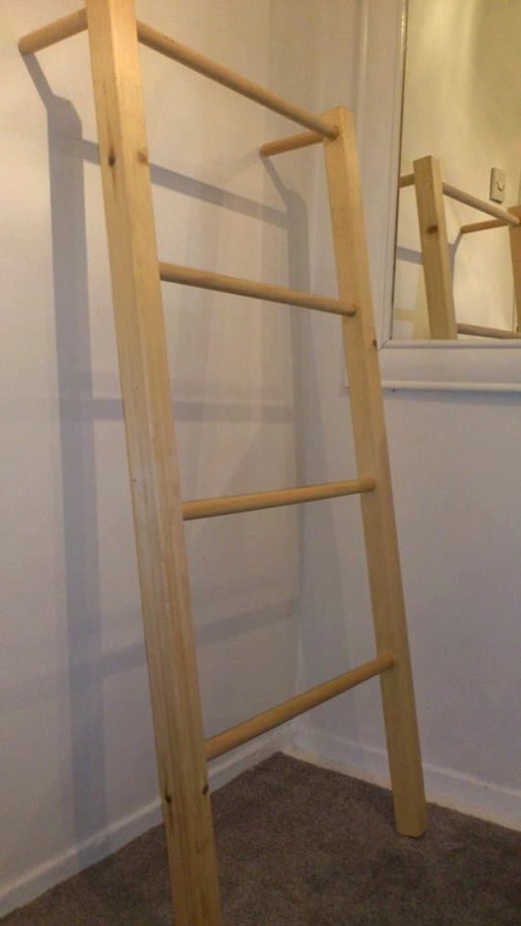 Escalera de madera decorativa para el hogar como toalla, ropa y secadora  perfectas -  México