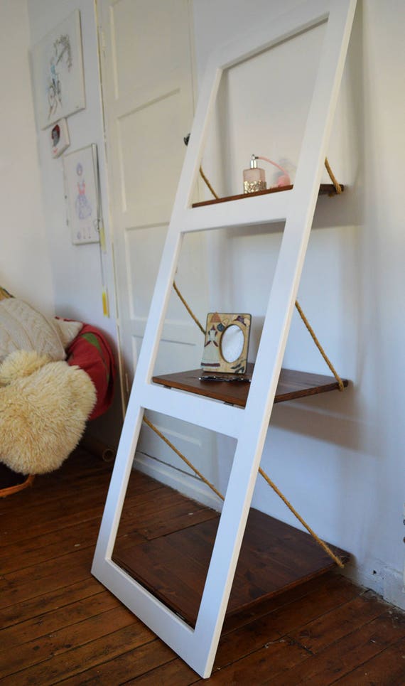 Wall Shelf Door Shelf Leaning Ladder Shelf Double Colour Etsy