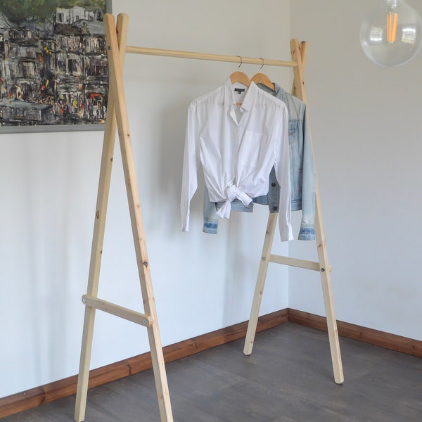 Handmade, Natural Wood, Clothes Rack, Clothes Rail!