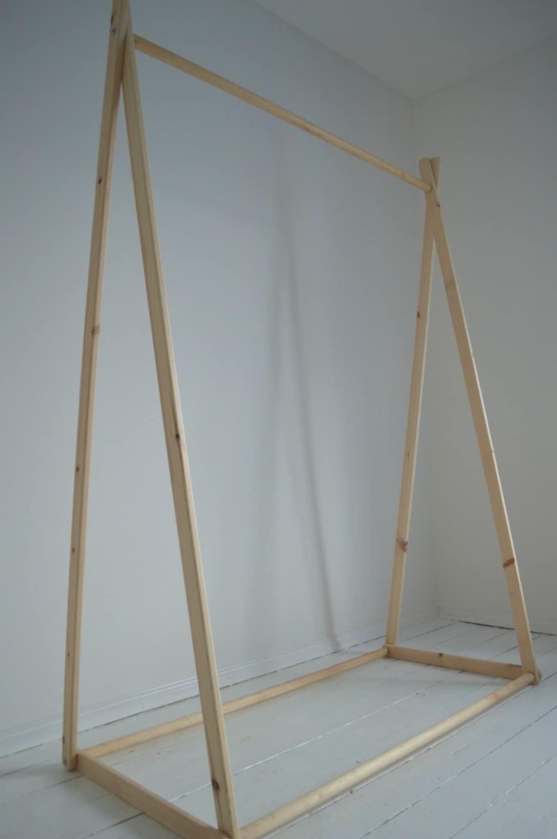 Handmade Natural Wood Clothes Rack - Etsy