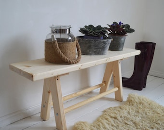 Hand Made, Vintage, Wooden Bench