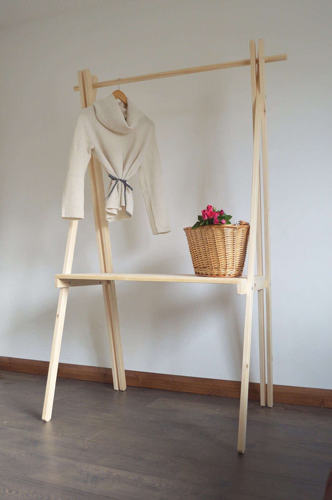 Handmade Clothes Rail with Shelf Etsy