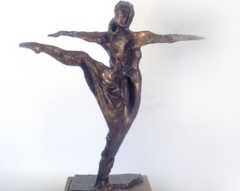 DANCE - metal sculpture bronze, gift for him, gift for her, signed