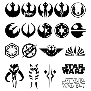Star Wars Vinyl Decals – Jedi, Rebel, Empire, Mandalorian & More – Waterproof Stickers for Car, Laptop, Bottle – 20+ Colors