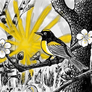 Ostara Art Print A5 lente-equinoxkaart, heidens wiel van het jaar seizoensgebonden altaardecor Wicca Ostara briefkaart | Vernieuwing en lichtillustratie