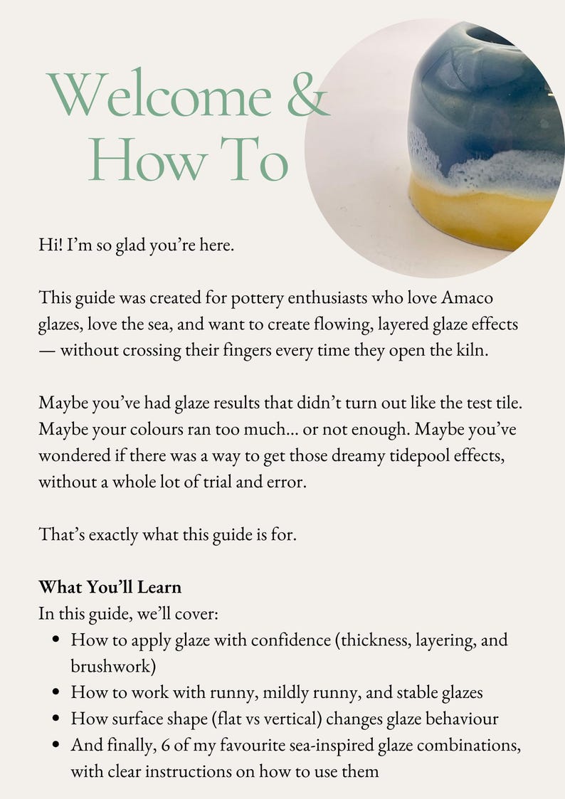 Amaco Glaze Recipes Ebook, Sea-Inspired Pottery Glazing (PDF Ebook) image 2