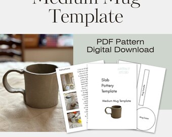Mittlere Tasse Vorlage | Keramik Platte - Nähanleitung (PDF Download)