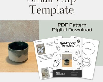 Kleine Cup Vorlage für Keramik | Druckbare PDF-Schnittmuster
