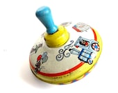 Vintage Ohio Art Top Zirkus Zug Tiere Spinnen Vintage Kinder spielzeug antik Kinder Spielzeug antiker Zirkus Spielzeug Spinner Blech Spielzeug antik Blech Spielzeug