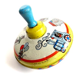 vintage Ohio Art top circus train animals spinning vintage kid&#39;s toy antique kids toy antique circus toy spinner tin toy antique tin toy